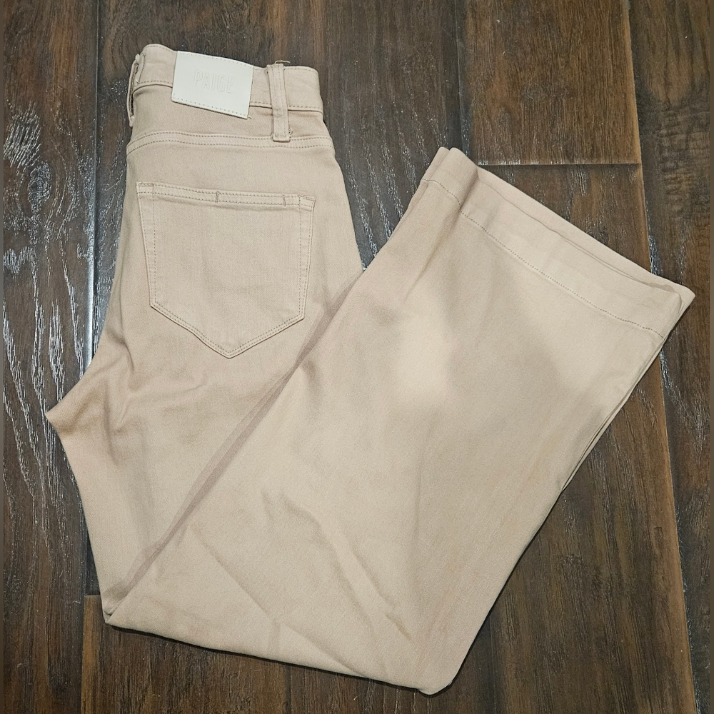 PAIGE Beige Wide-Leg Trousers - Picture 7 of 11